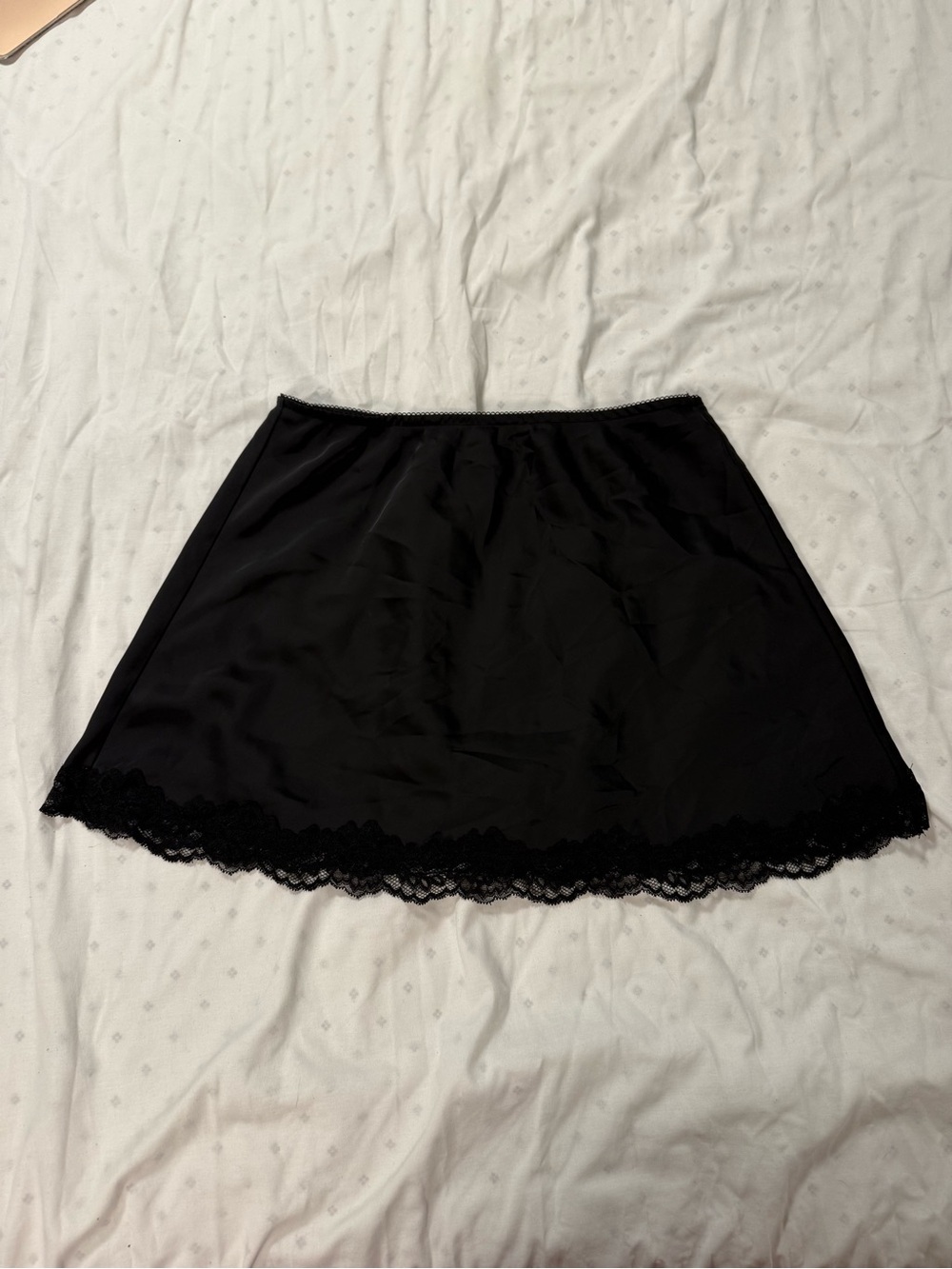 Black Lace-Hem Half Slip Skirt - Women